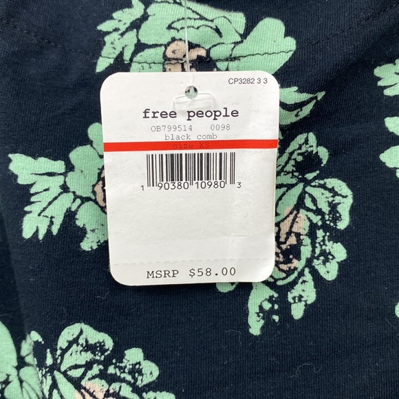 Free People Womens So Much OB799514 Bodysuit Floral Black Combo Black Size XS - Picture 7 of 8